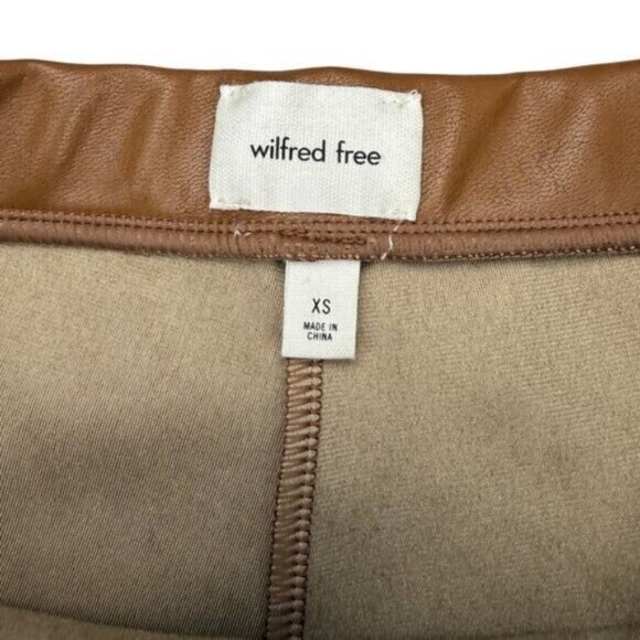 Aritzia Wilfred Free Flora Vegan Leather Bootcut In Cognac Size XS - Picture 5 of 8